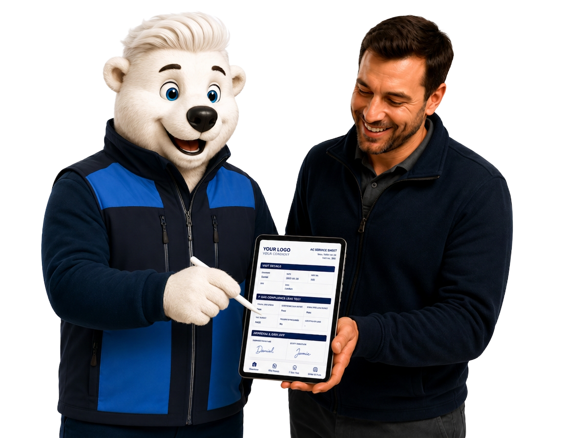 HVAC Report Pro running on phone and tablet